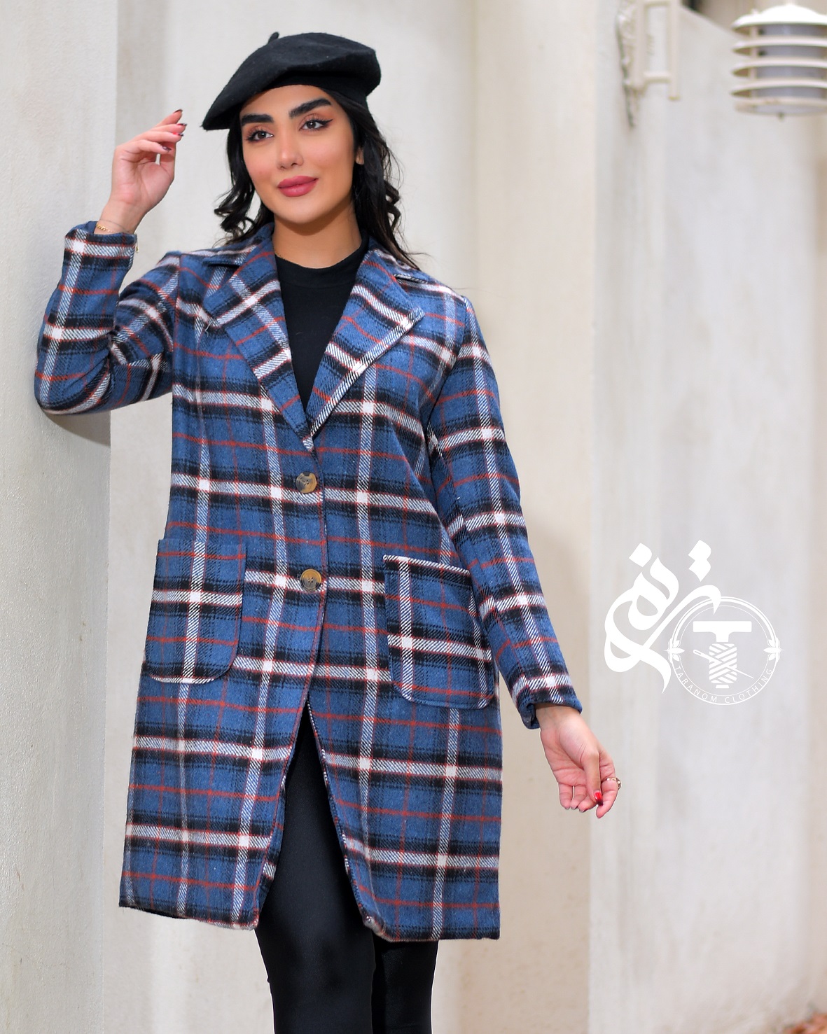 پالتو چهارخونه پارچه ترک مدل مارال 7075