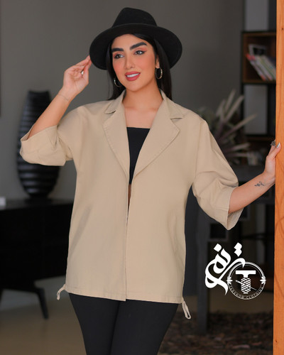 مانتو جلو باز یقه انگلیسی مدل جواهر کد 7086