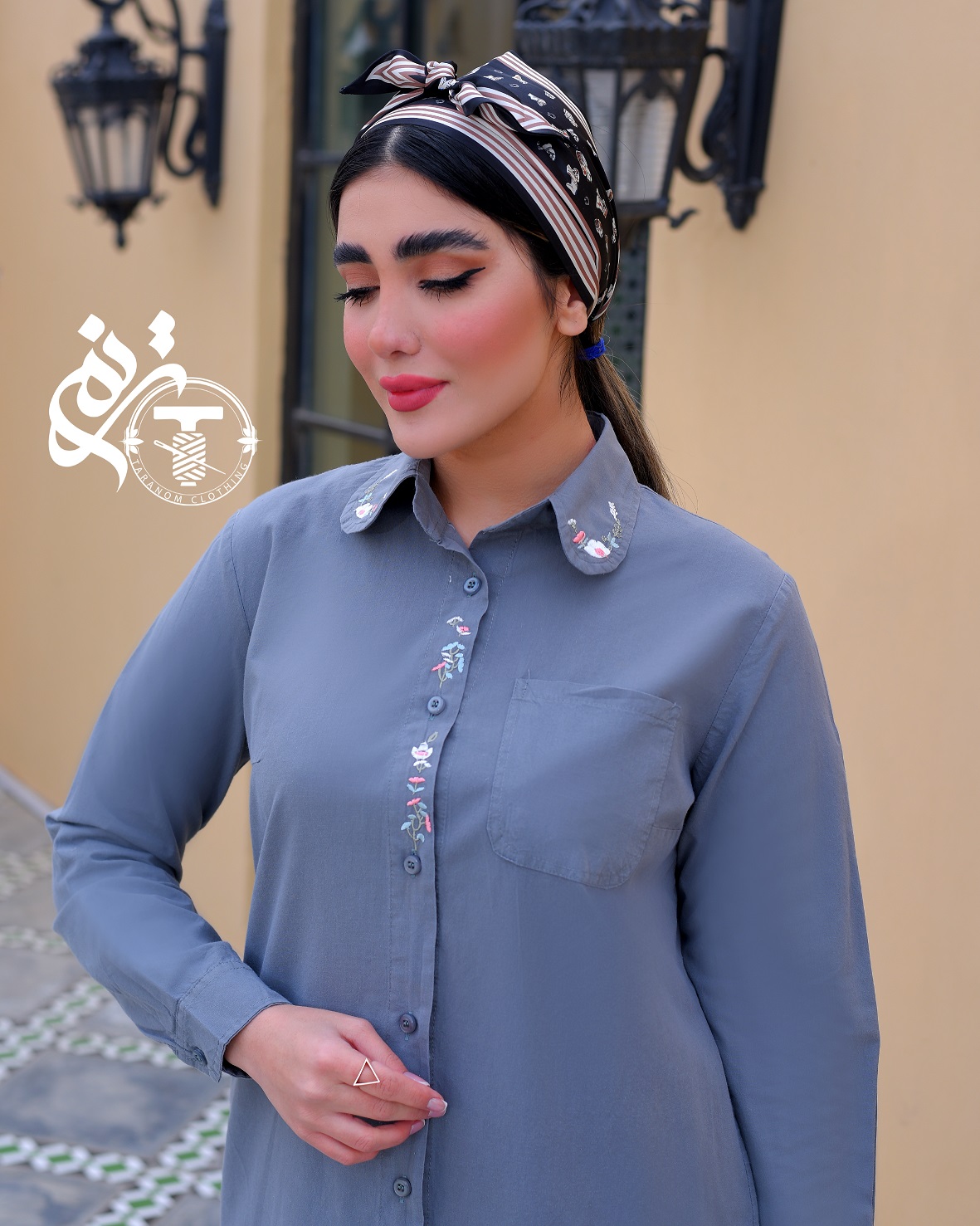 مانتو مدل زمرد گلدوزی شده کد 6086