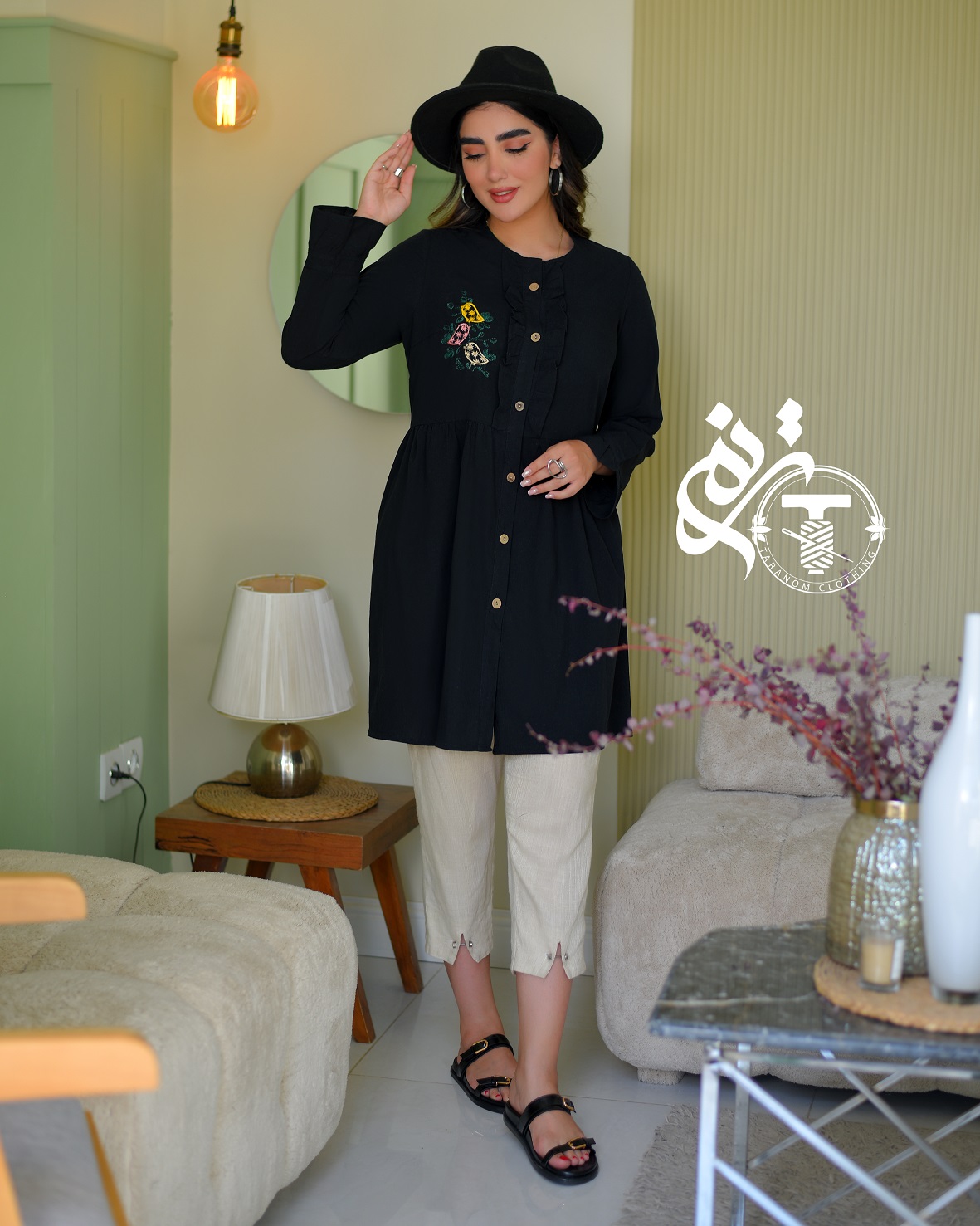 مانتو مدل آفتاب گلدوزی شده کد 6061