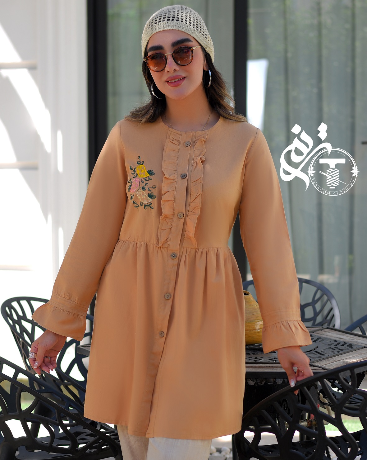 مانتو مدل آفتاب گلدوزی شده کد 6061