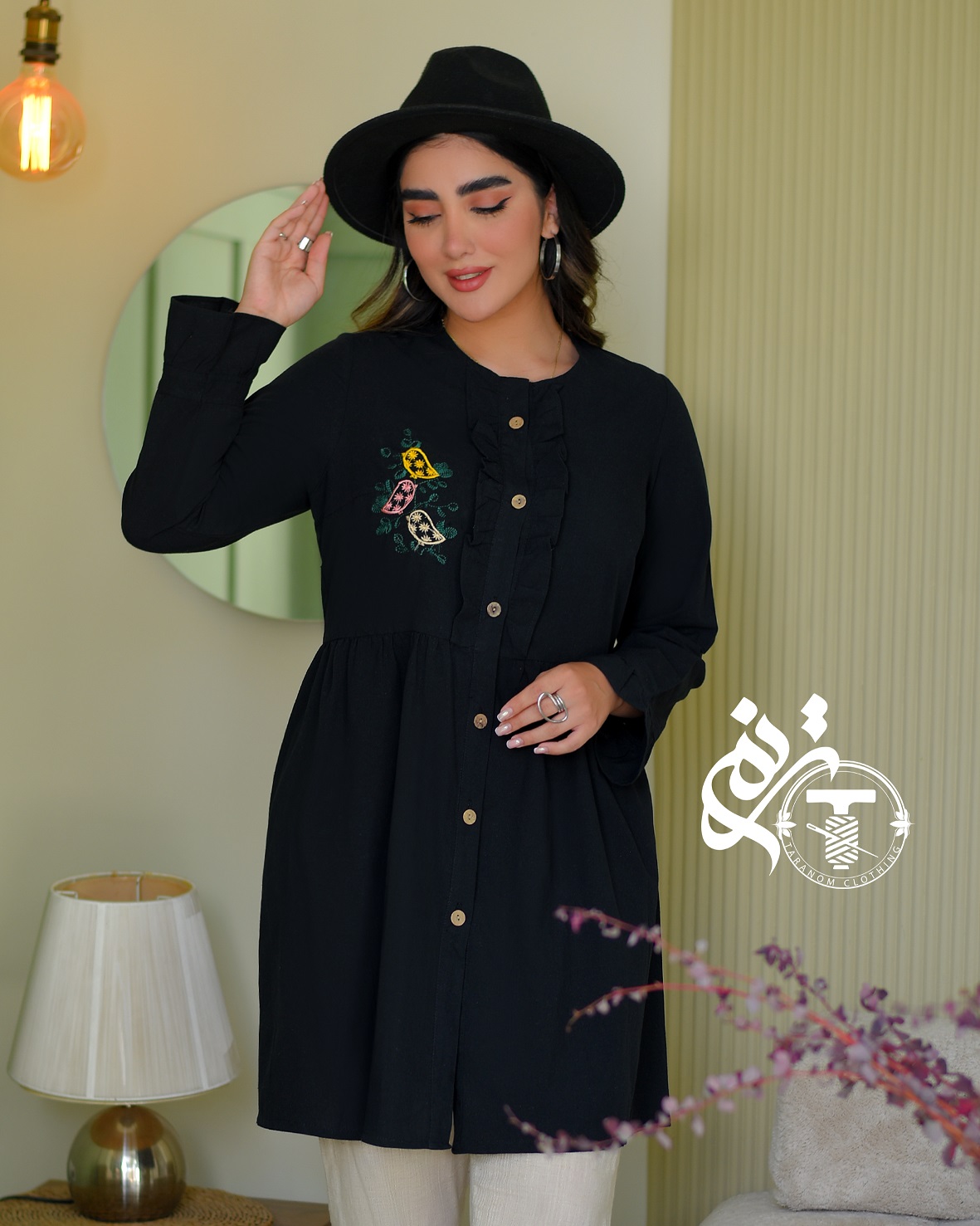 مانتو مدل آفتاب گلدوزی شده کد 6061