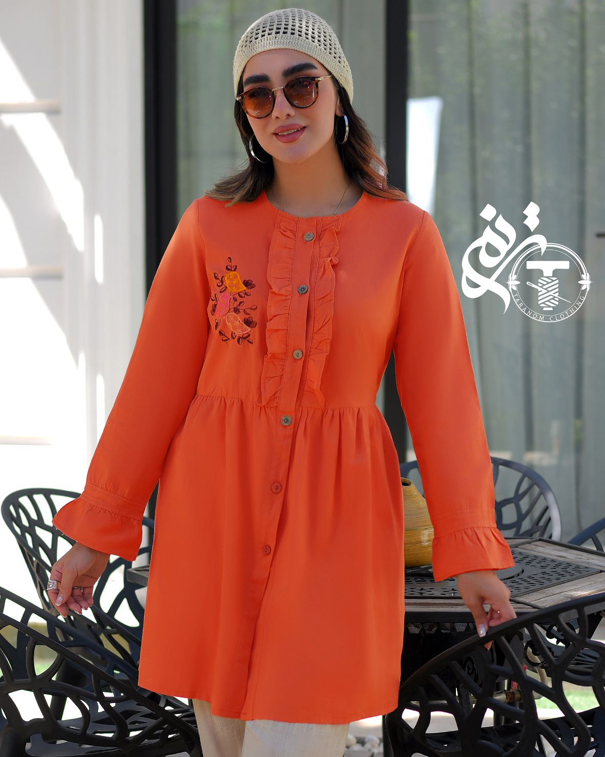 مانتو مدل آفتاب گلدوزی شده کد 6061