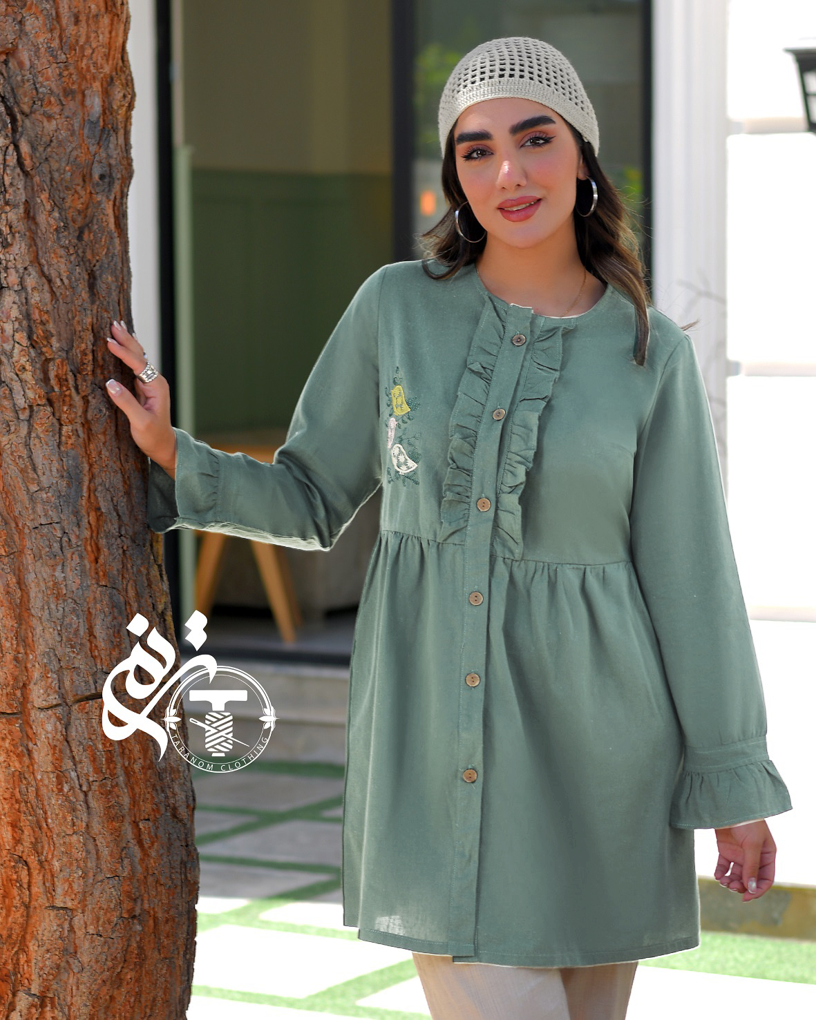 مانتو مدل آفتاب گلدوزی شده کد 6061