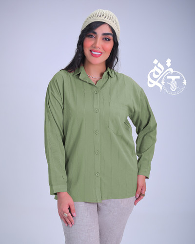 مانتو مدل شقایق رنگ زیتونی